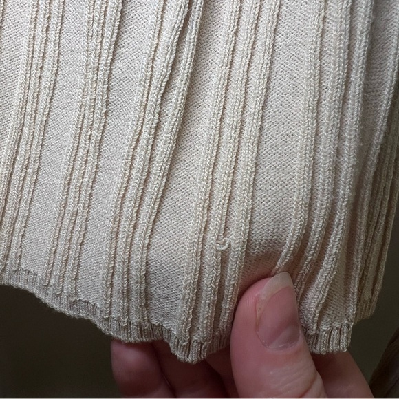 Philosophy Beige Cardigan Sweater Buttoned Down Women’s Size Large - Picture 4 of 9